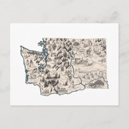 Postal Gráfico de estado antiguo del mapa de imágenes de