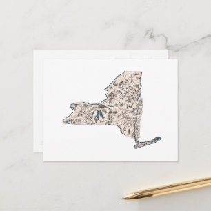 Postal Gráfico de estado antiguo del mapa de imágenes de 