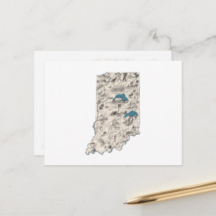 Postal Gráfico de estado antiguo del mapa de imágenes de 