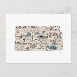 Postal Gráfico de estado antiguo del mapa de imágenes de