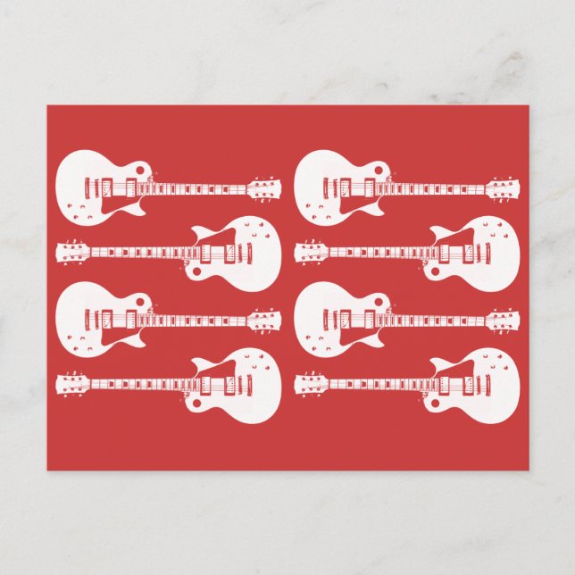 Postal Gráfico de Guitars eléctricos en blanco (Anverso)