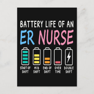 Postal Gráfico de humor de la vida útil de la batería de