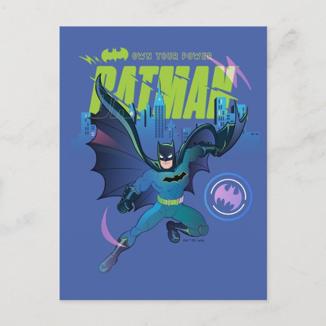 Postal Gráfico de la ciudad de Batman "Own Your Power" (Anverso)
