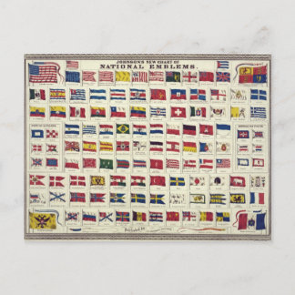 Postal Gráfico de las banderas nacionales antiguas - crea
