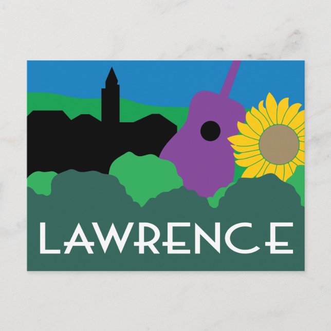 Postal Gráfico de Lawrence Kansas (Anverso)