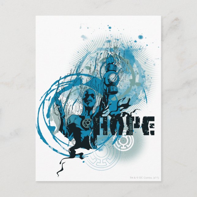 Postal Gráfico de linterna azul 3 (Anverso)