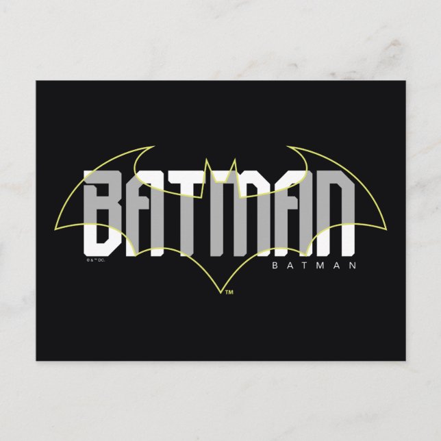 Postal Gráfico de nombre de alta tecnología de Batman (Anverso)