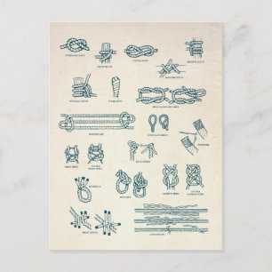 Postal Gráfico de nudos y empalme náuticos