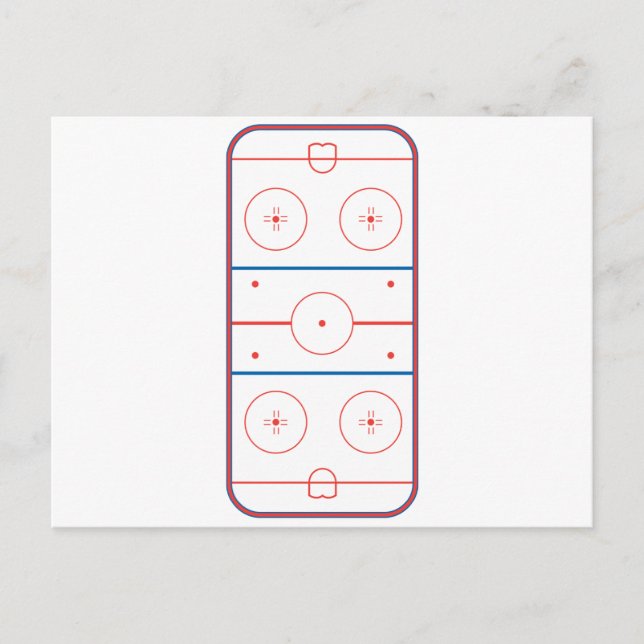 Postal gráfico de pista de hockey sobre hielo (Anverso)