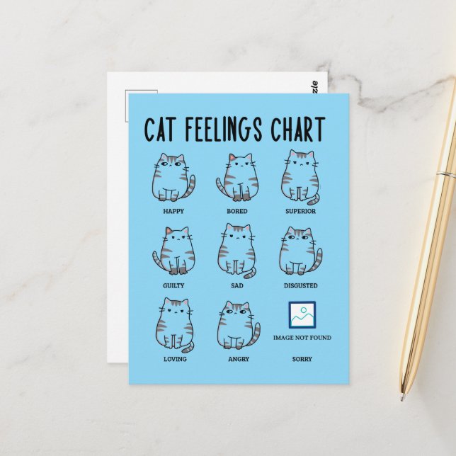 Postal Gráfico de Sentimientos de Gatos (Anverso/Reverso In Situ)