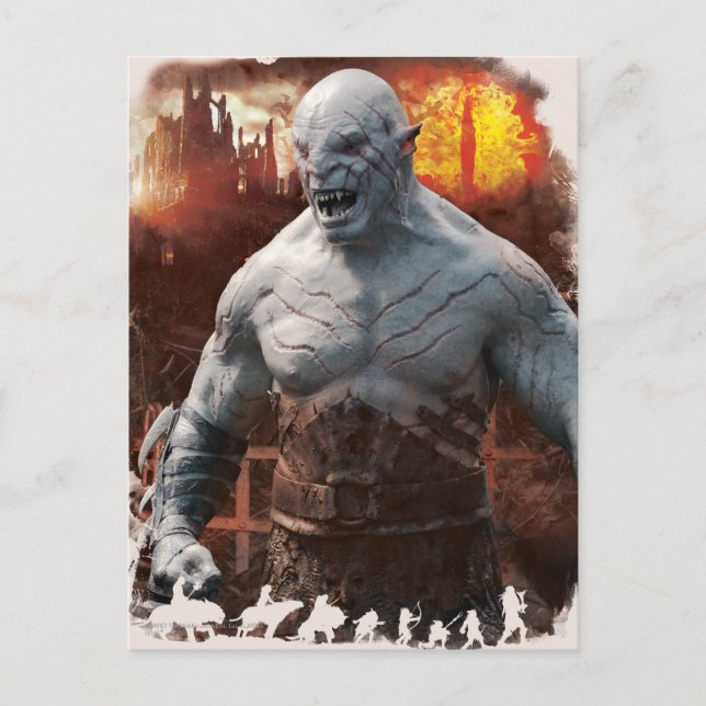 Postal Gráfico de silueta de Azog & Orcs (Anverso)
