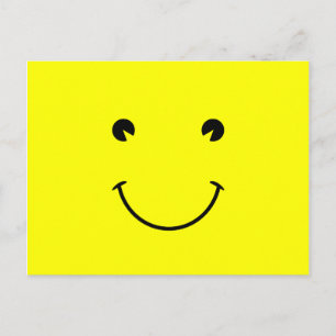Postal Gráfico de sonrisa amarillo y negro