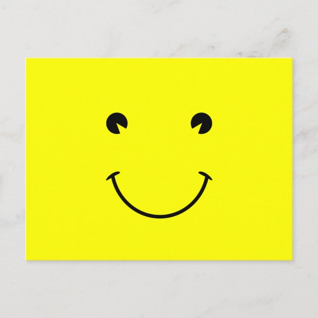 Postal Gráfico de sonrisa amarillo y negro (Anverso)