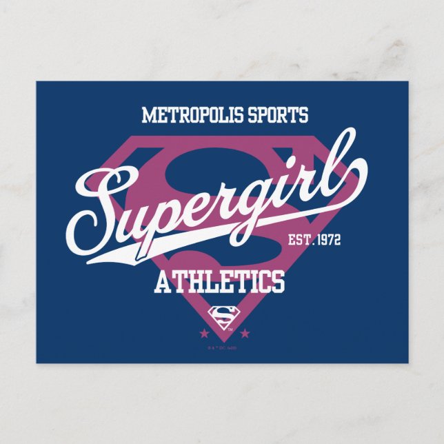 Postal Gráfico de superchica Metropolis Sports Athletics (Anverso)