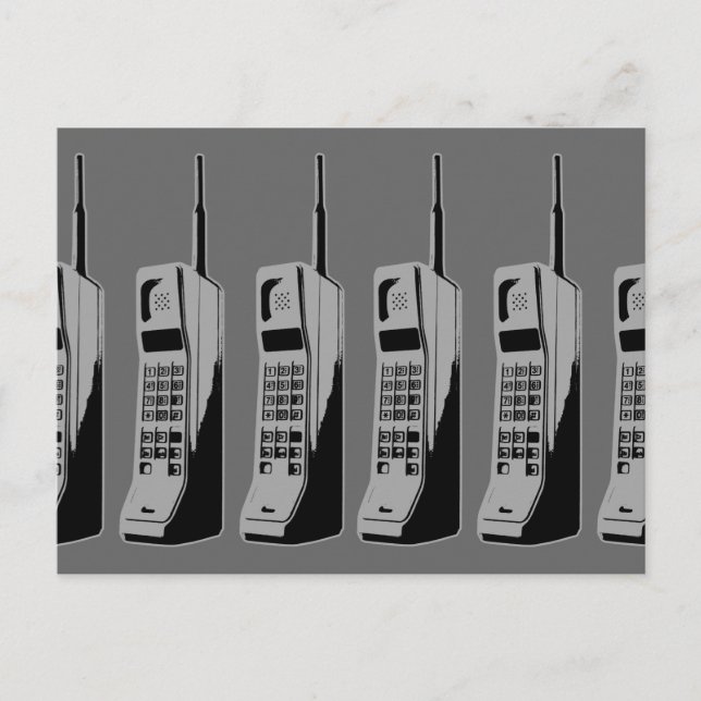 Postal Gráfico de Teléfono Móvil Retro (Anverso)