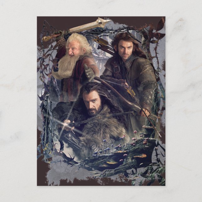 Postal Gráfico de Thorin, Kili y Balin (Anverso)