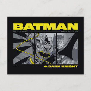 Postal Gráfico de tres paneles de comic Batman