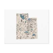 Gráfico de Utah Vintage Picture Map Antique Utahan