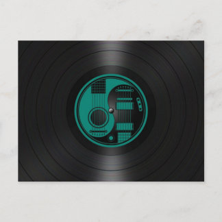 Postal Gráfico de vinilo de Guitars verde azulado azul y
