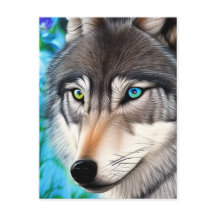 Gráfico digital de lobo hiperrealista