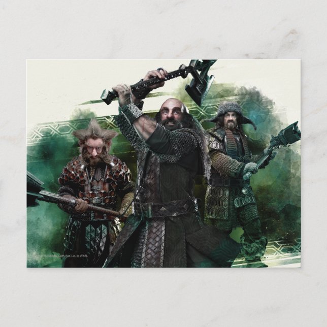Postal Gráfico Dwalin, Nori y Bofur (Anverso)