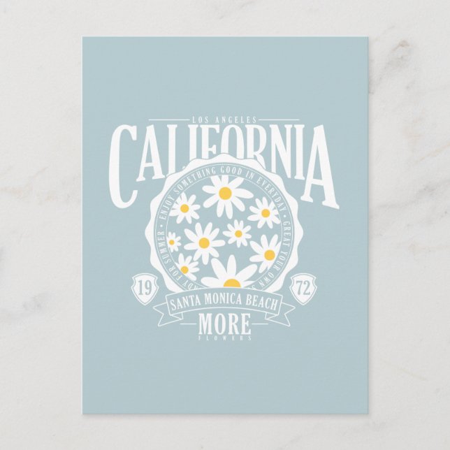 Postal Gráfico floral de Los Ángeles California (Anverso)