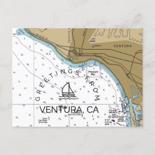 Postal Gráfico náutico de Ventura CA