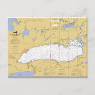 Postal Gráfico náutico del lago Ontario