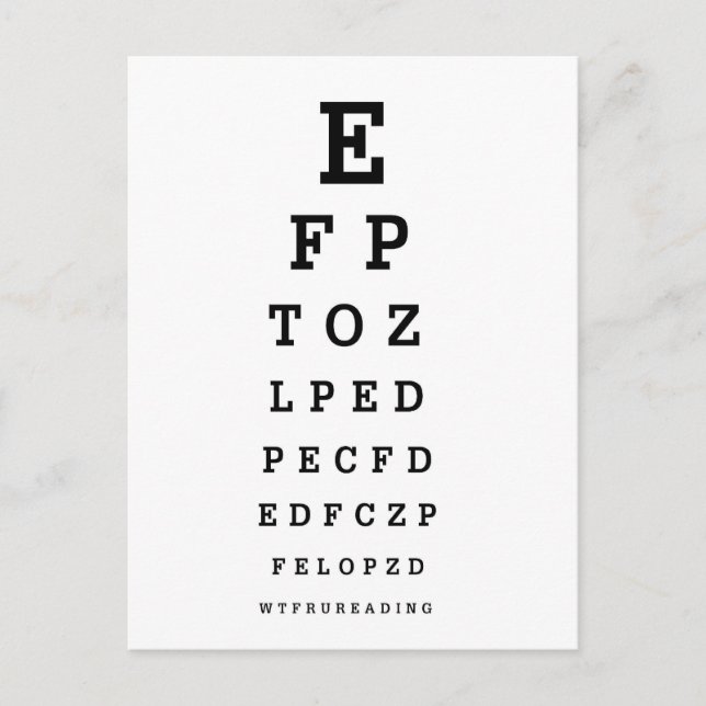 Postal GRÁFICO OCULAR - Humor WTF RU LEER (Anverso)