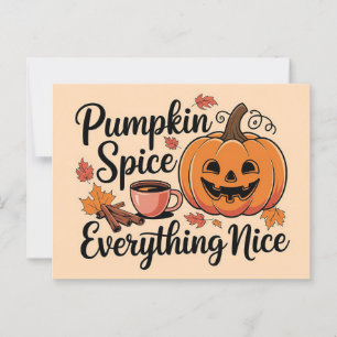 Postal Gráfico otoñal "Especie de calabaza y todo bueno"