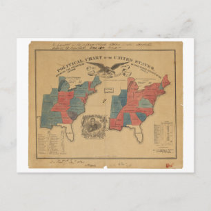 Postal Gráfico político de los Estados Unidos (1840)