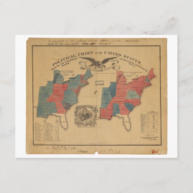 Postal Gráfico político de los Estados Unidos (1840) (Anverso)