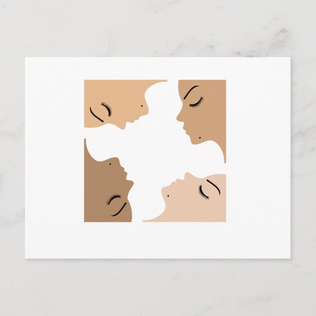 Postal Gráfico que muestra la unidad entre mujeres (Anverso)