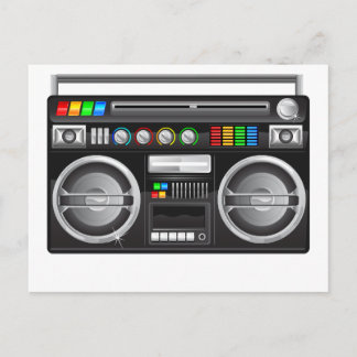 Postal gráfico retro boombox ghetto blaster