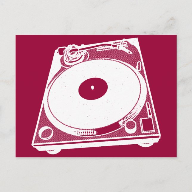 Postal Gráfico retro girable en blanco (Anverso)
