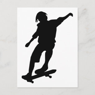 POSTAL GRÁFICO VECTORIAL DE SKATEBOARDER TIPO ICONO LOGO 