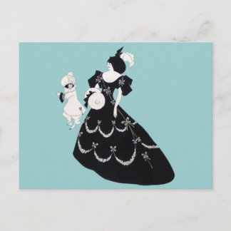 Postal Gráfico vintage Aubrey Beardsley Mujer Hombre