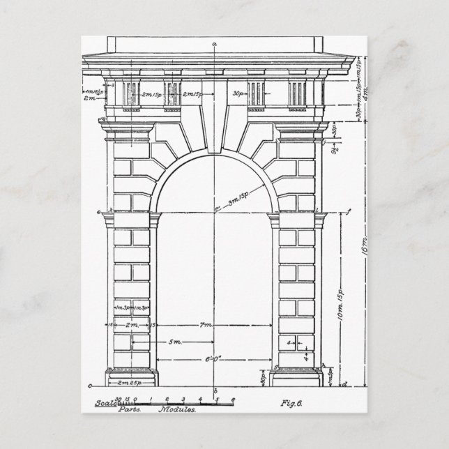 Postal gráfico vintage en blanco y negro (Anverso)