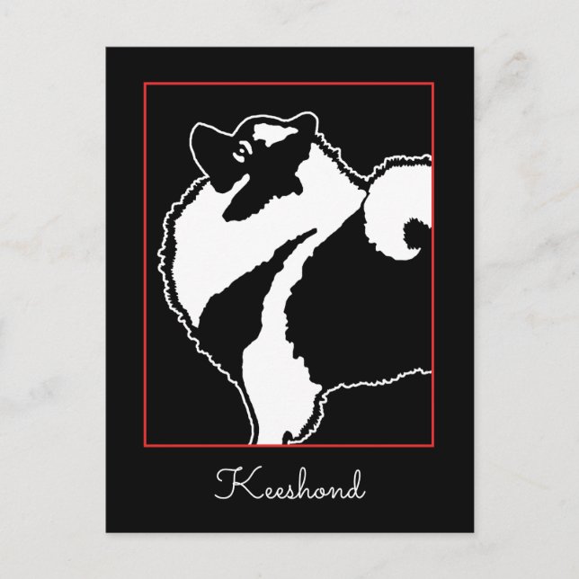 Postal Gráficos de Keeshond - Arte de perro original lind (Anverso)