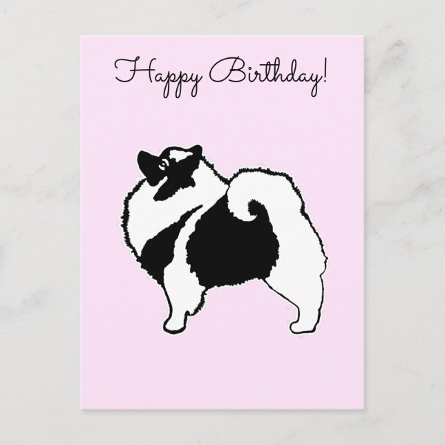 Postal Gráficos de Keeshond - Arte de perro original lind (Anverso)
