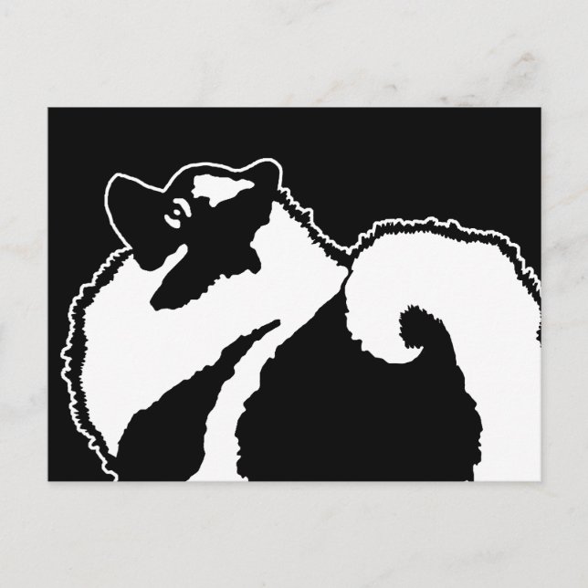 Postal Gráficos de Keeshond - Arte de perro original lind (Anverso)