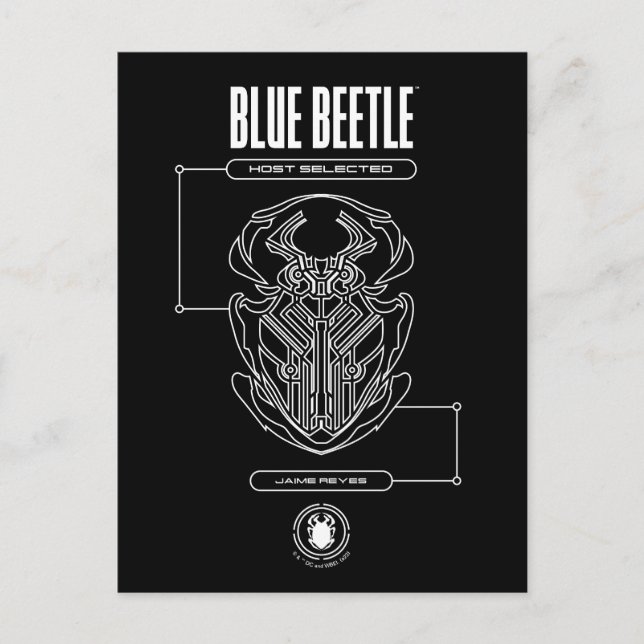 Postal Gráficos de tecnología del escarabajo Blue Beetle (Anverso)