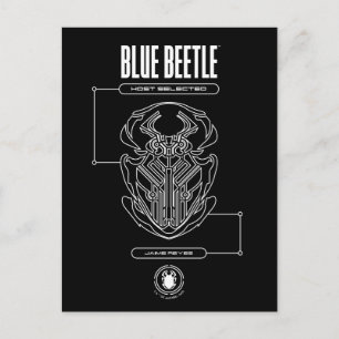 Postal Gráficos de tecnología del escarabajo Blue Beetle