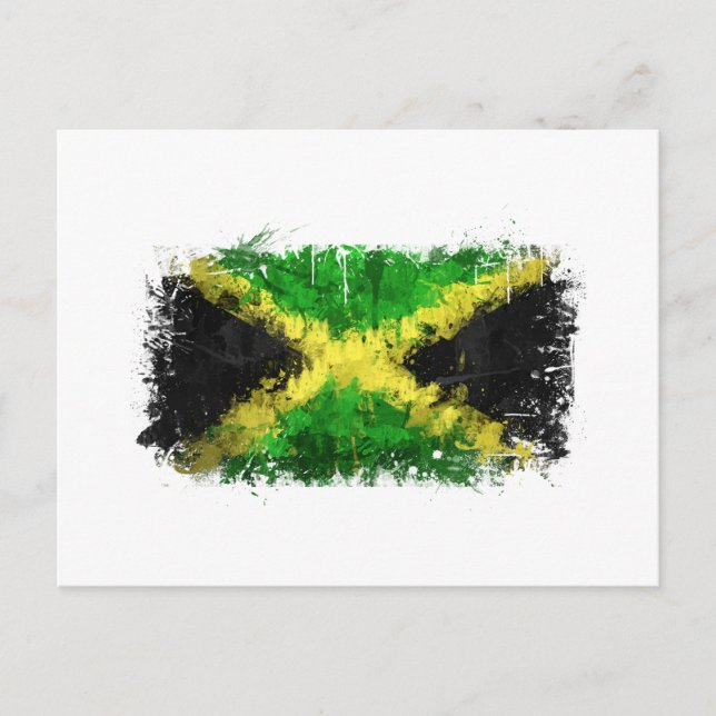 Postal Grafiti de la bandera de Jamaica (Anverso)