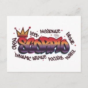 Postal grafiti del zodiaco Escorpio