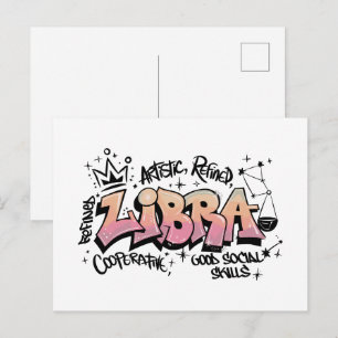 Postal Grafiti del Zodiaco Libra