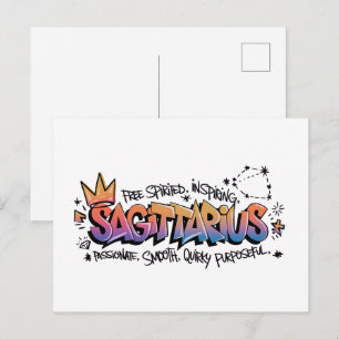 Postal Grafiti del Zodíaco Sagitario