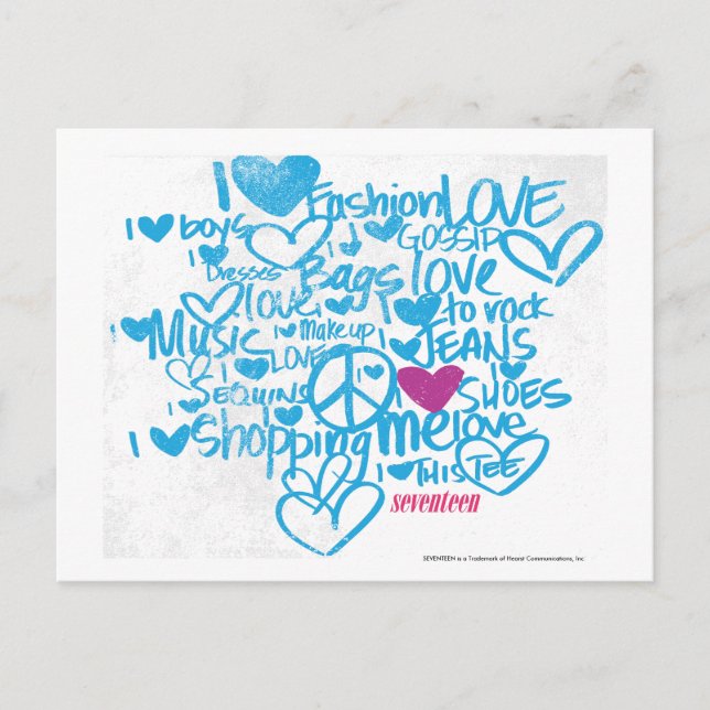 Postal Grafiti morado/Aqua (Anverso)