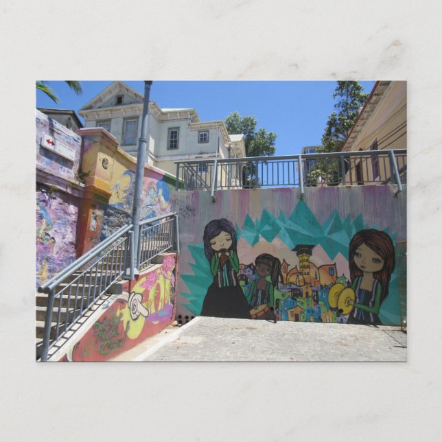 Postal grafitti callejero de valparaíso (Anverso)