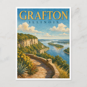 Postal Grafton Illinois River Bluffs GeoSaga